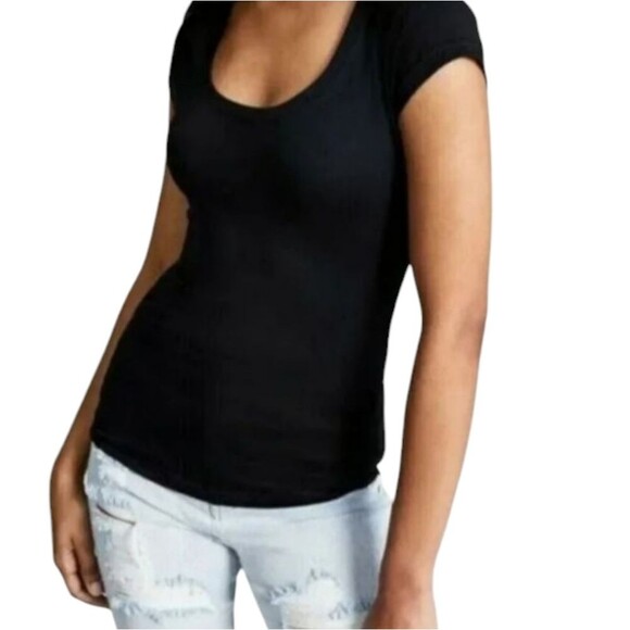 Aveto Black Scoop Neck Short Sleeve Top T-shirt size XL - Picture 10 of 12